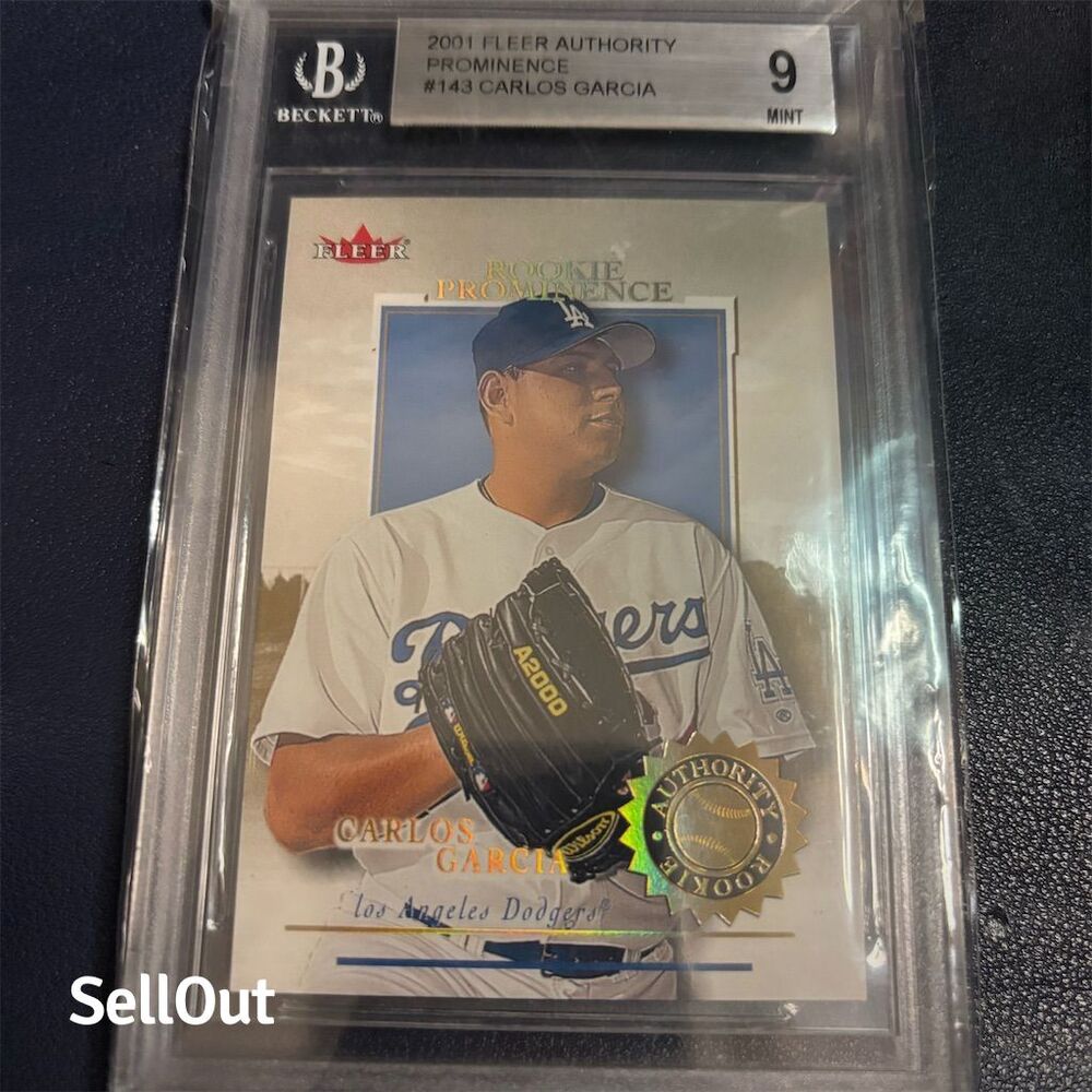 2001 Fleer Authority Prominence Carlos Garcia Rookie Card BGS 9 Mint /25